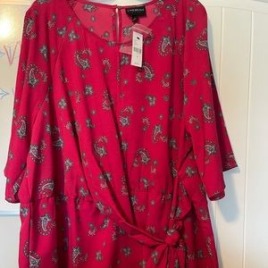 Lane Bryant Paisley Faux Wrap Blouse